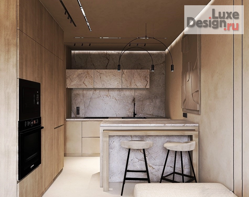 Дизайн интерьера трехкомнатной квартиры "ЖК Солнечный парк, проект "Лаконичная брутальность"" (фото 2)