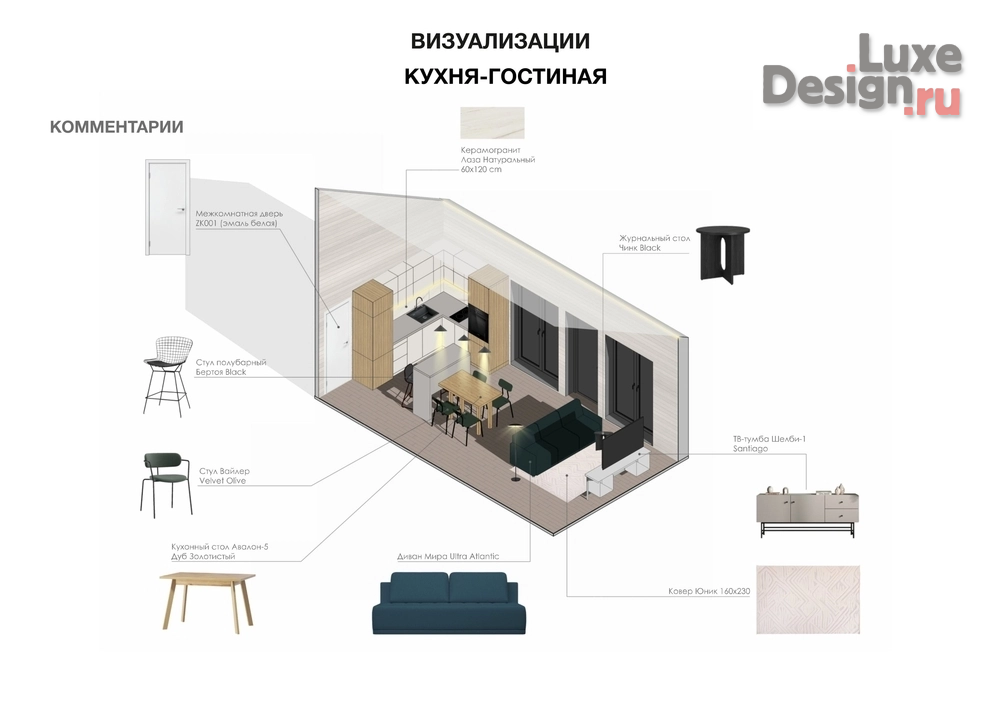Дизайн интерьера трехкомнатной квартиры "Разработка дизайна интерьера" (фото 19)