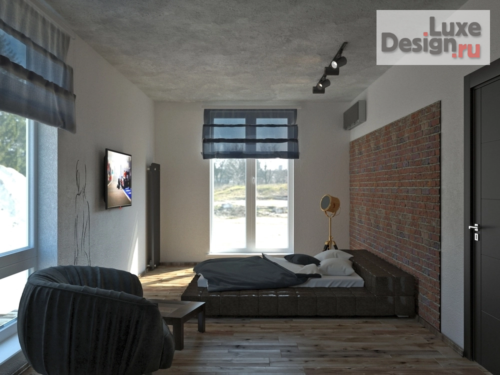 Дизайн интерьера спальни "Loft" (фото 2)