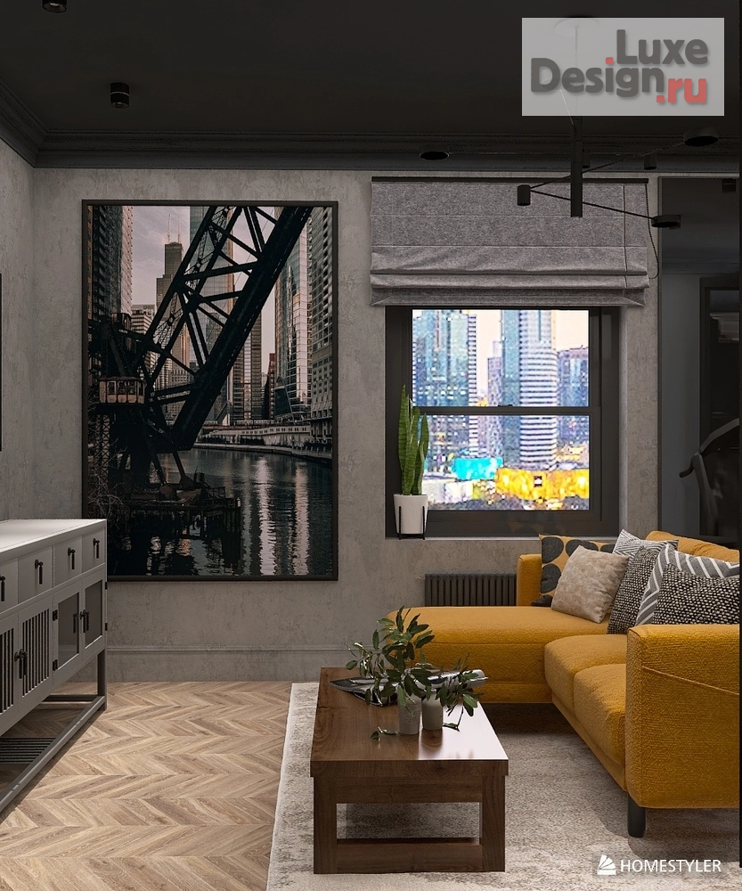 Дизайн интерьера трехкомнатной квартиры "Трехкомнатная квартира для молодого человека" (фото 2)