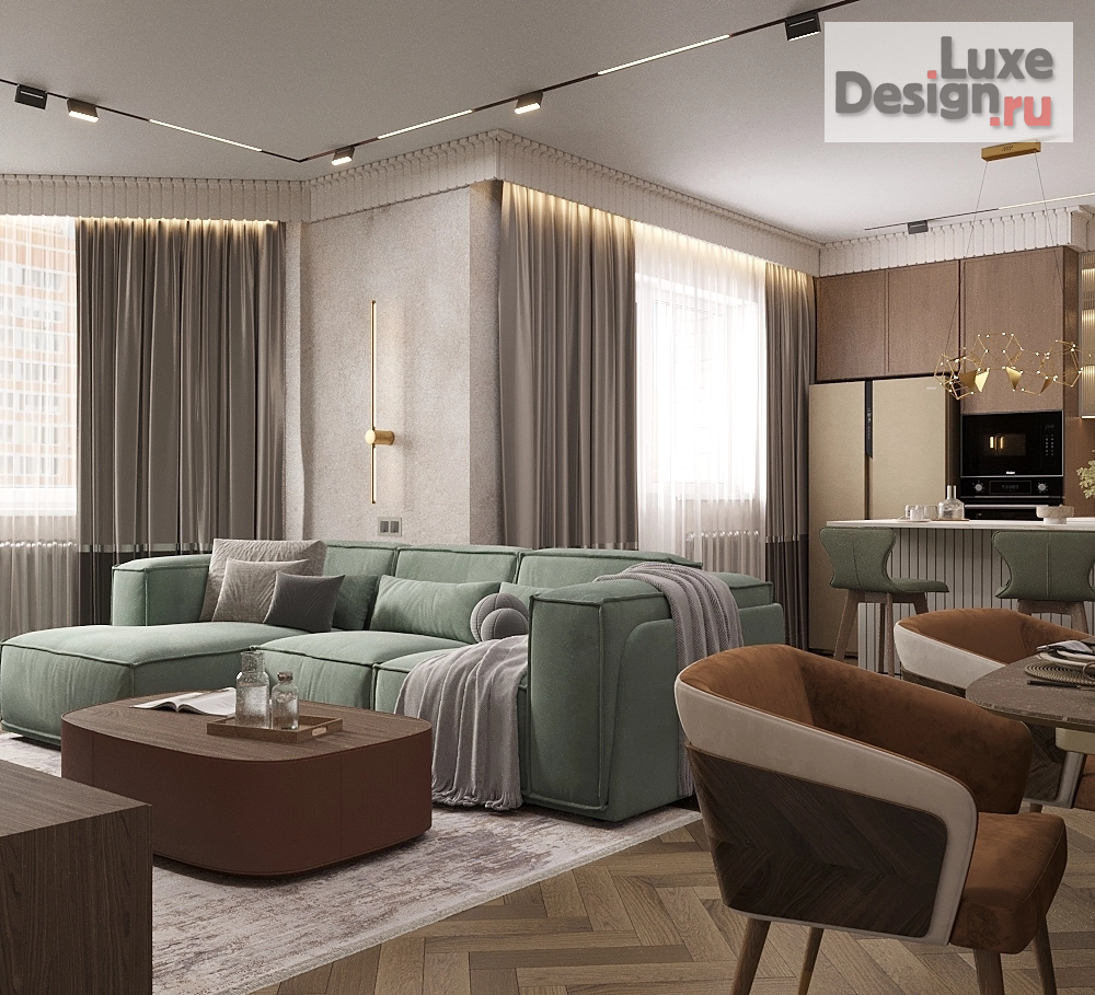 Дизайн интерьера трехкомнатной квартиры "ЖК Родники" (фото 1)