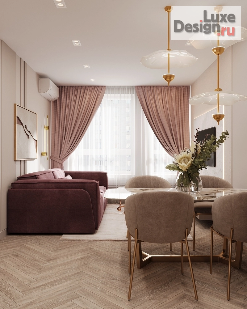 Дизайн интерьера двухкомнатной квартиры "Современная роскошь, Новая Москва" (фото 4) от дизайнера Ушакова Юлия Валерьевна Дизайн интерьера двухкомнатной квартиры "Современная роскошь, Новая Москва" (фото 4)