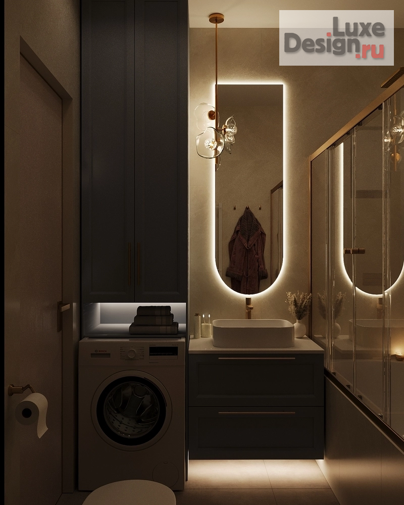 Дизайн интерьера двухкомнатной квартиры "Ванная комната ЖК "Ривер Парк", Москва" (фото 2)