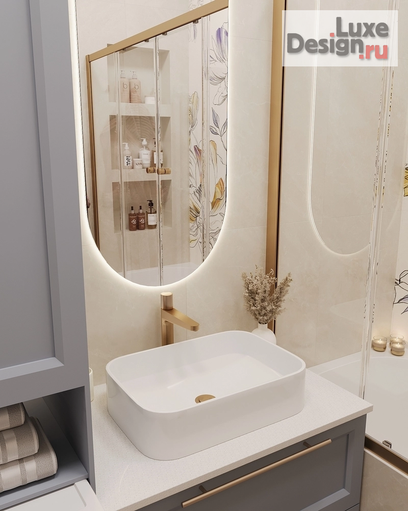 Дизайн интерьера двухкомнатной квартиры "Ванная комната ЖК "Ривер Парк", Москва" (фото 9)