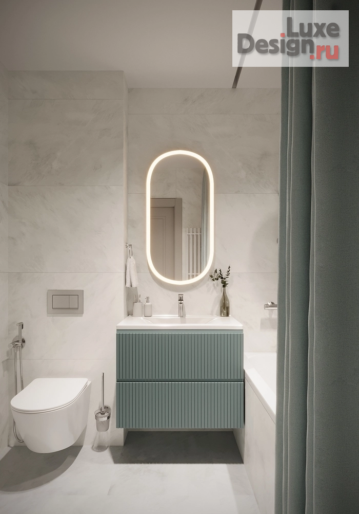 Дизайн интерьера двухкомнатной квартиры "Ванная комната в ЖК в Новой Москве" (фото 2)