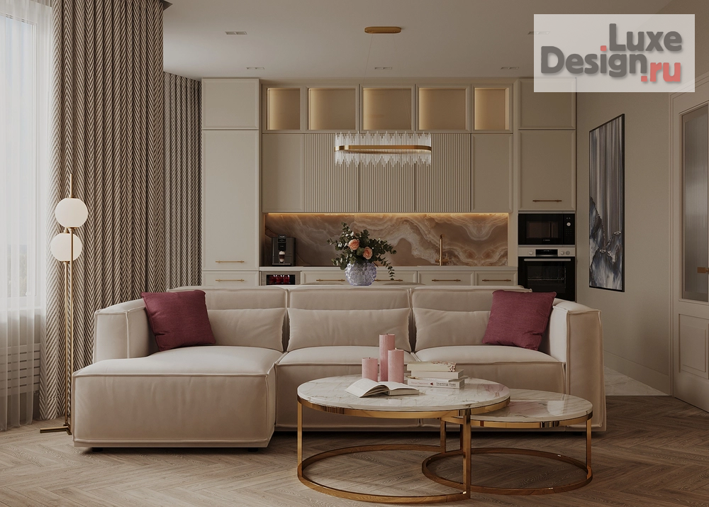 Дизайн интерьера двухкомнатной квартиры "Современная классика ЖК "Ривер Парк", Москва" (фото 1)