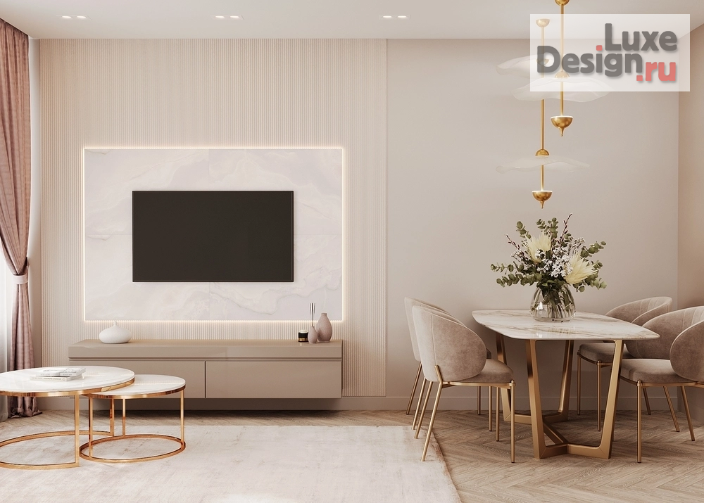 Дизайн интерьера двухкомнатной квартиры "Современная роскошь, Новая Москва" (фото 5) от дизайнера Ушакова Юлия Валерьевна Дизайн интерьера двухкомнатной квартиры "Современная роскошь, Новая Москва" (фото 5)