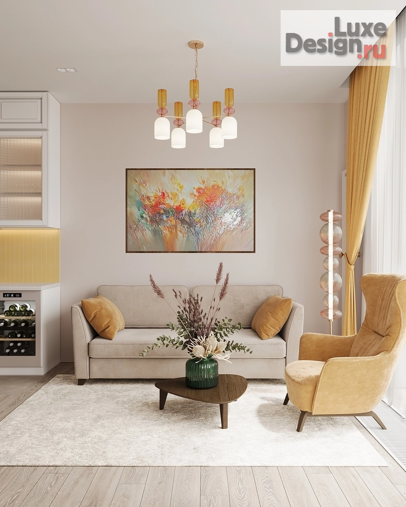 Дизайн интерьера двухкомнатной квартиры "Солнечный Берег, ЖК "Ривер Парк", Москва" (фото 1)