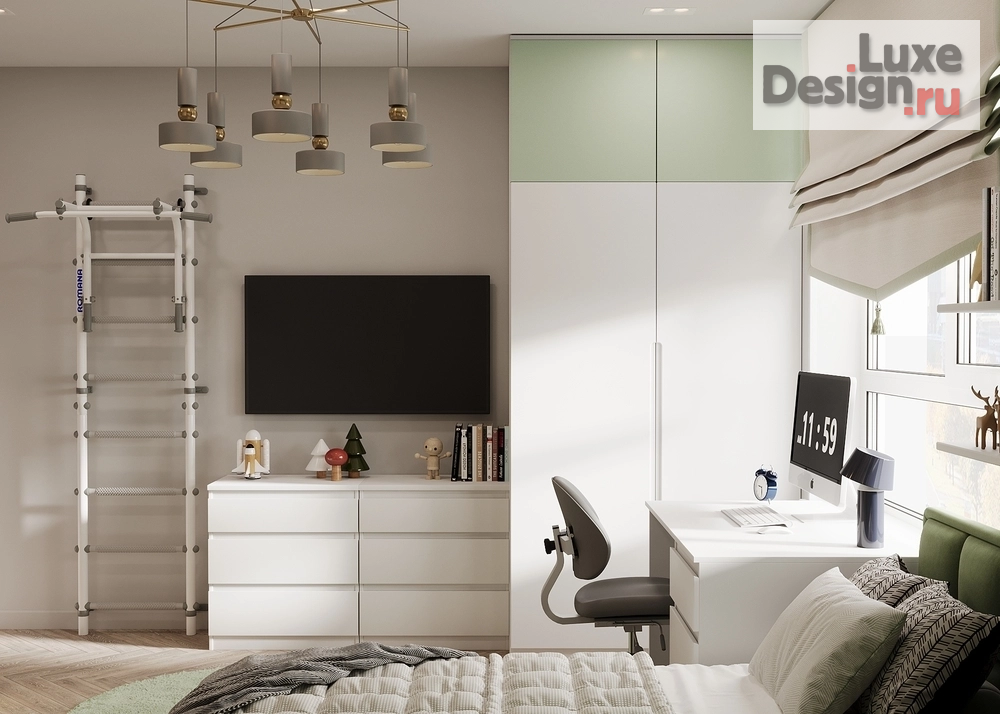 Дизайн интерьера двухкомнатной квартиры "Очаровательная детская комната для двоих" (фото 5) от дизайнера Ушакова Юлия Валерьевна Дизайн интерьера двухкомнатной квартиры "Очаровательная детская комната для двоих" (фото 5)