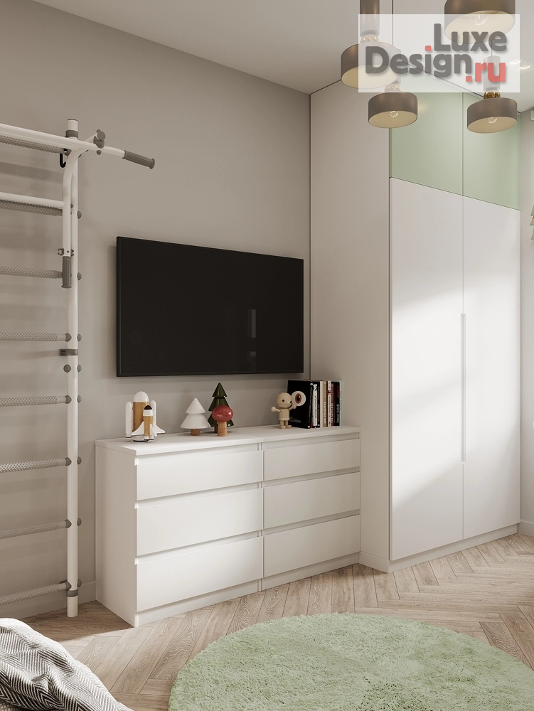 Дизайн интерьера двухкомнатной квартиры "Очаровательная детская комната для двоих" (фото 7) от дизайнера Ушакова Юлия Валерьевна Дизайн интерьера двухкомнатной квартиры "Очаровательная детская комната для двоих" (фото 7)