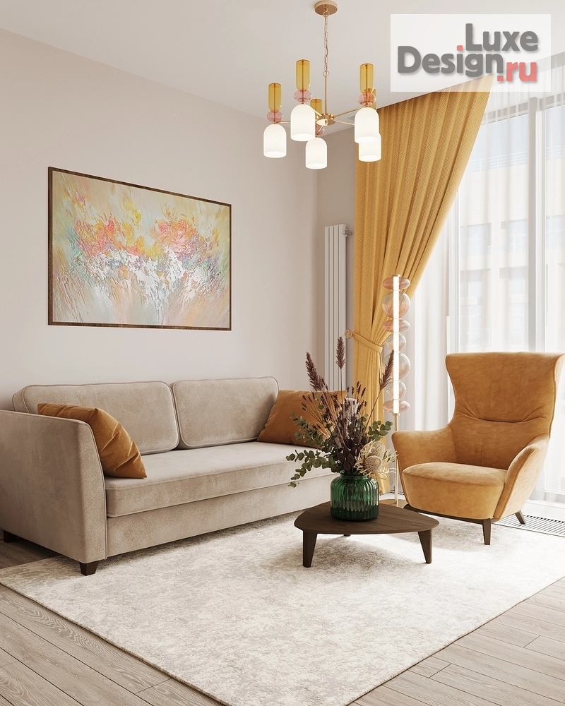 Дизайн интерьера двухкомнатной квартиры "Солнечный Берег, ЖК "Ривер Парк", Москва" (фото 6)