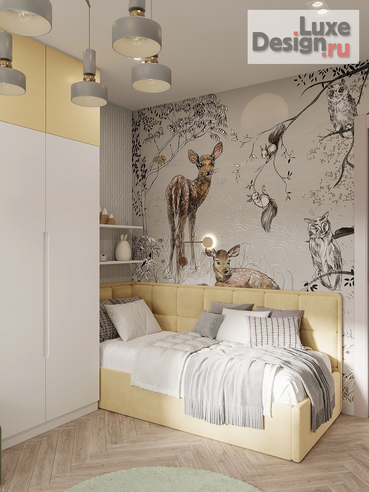 Дизайн интерьера двухкомнатной квартиры "Очаровательная детская комната для двоих" (фото 2) от дизайнера Ушакова Юлия Валерьевна Дизайн интерьера двухкомнатной квартиры "Очаровательная детская комната для двоих" (фото 2)