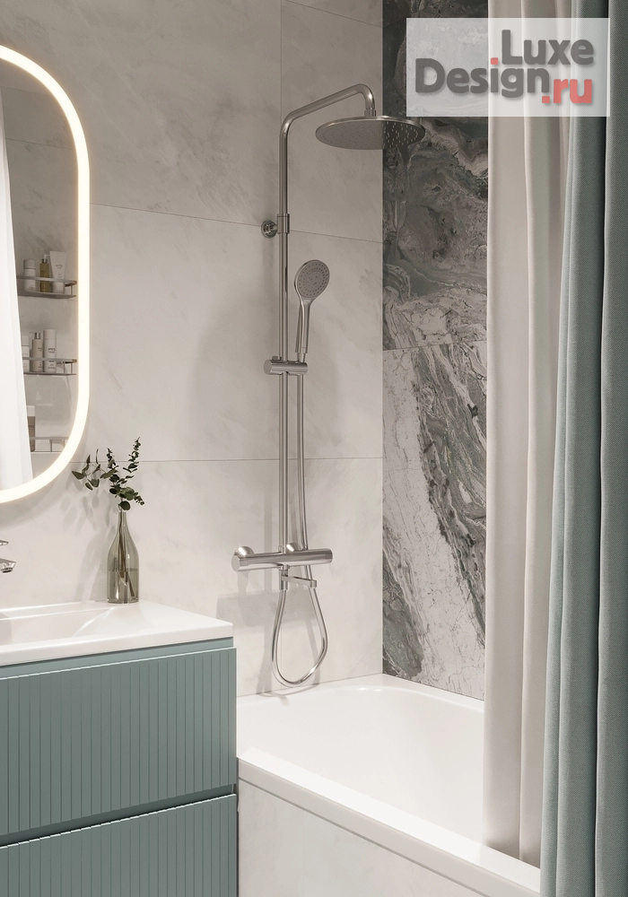 Дизайн интерьера двухкомнатной квартиры "Ванная комната в ЖК в Новой Москве" (фото 7)
