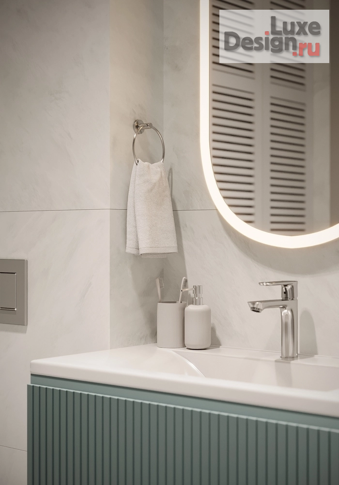 Дизайн интерьера двухкомнатной квартиры "Ванная комната в ЖК в Новой Москве" (фото 8)