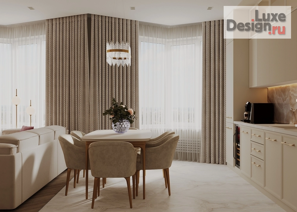 Дизайн интерьера двухкомнатной квартиры "Современная классика ЖК "Ривер Парк", Москва" (фото 7)