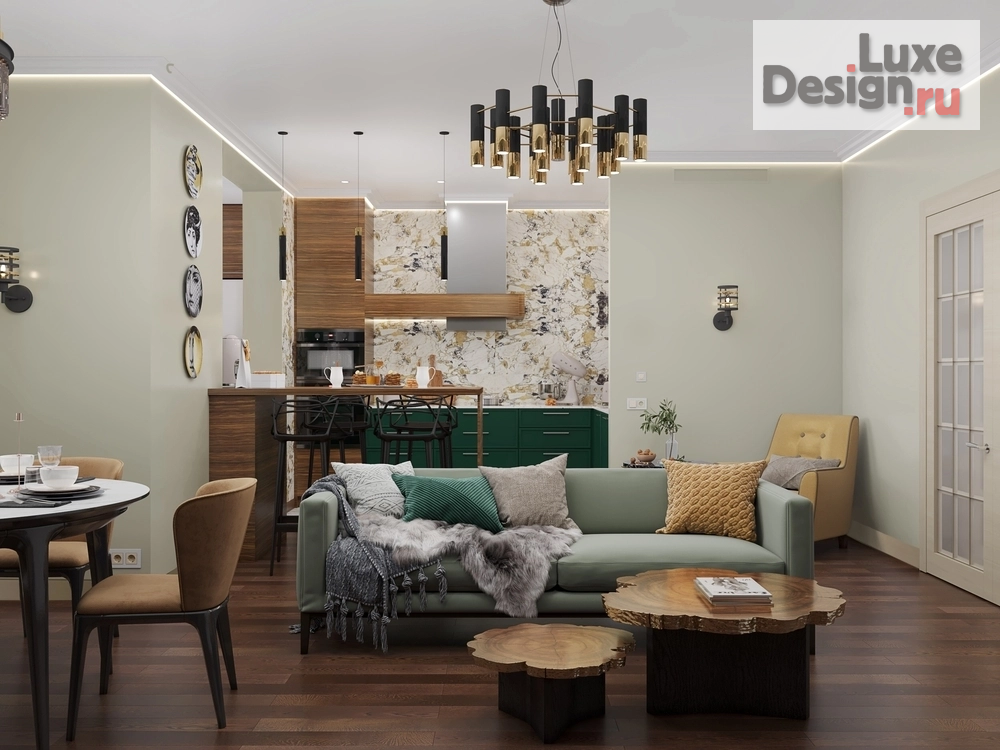 Дизайн интерьера квартиры "Квартира для молодой семьи на ул. Викторенко" (фото 1) от дизайнера Молоткова Анастасия Александровна Дизайн интерьера квартиры "Квартира для молодой семьи на ул. Викторенко" (фото 1)