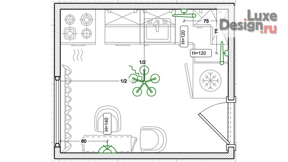 Дизайн интерьера однокомнатной квартиры "Квартира Горная река" (фото 8)