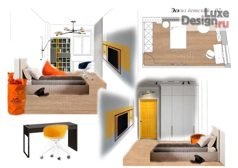 Дизайн интерьера четырехкомнатной квартиры "Квартира в ЖК бизнес-класса «Донское подворье», ЮАО г. Москвы" (фото 6)