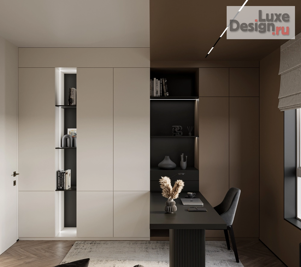 Дизайн интерьера трехкомнатной квартиры "Большая квартира для семьи с ребенком" (фото 2) от дизайнера Муравьева Ксения Вадимовна Дизайн интерьера трехкомнатной квартиры "Большая квартира для семьи с ребенком" (фото 2)