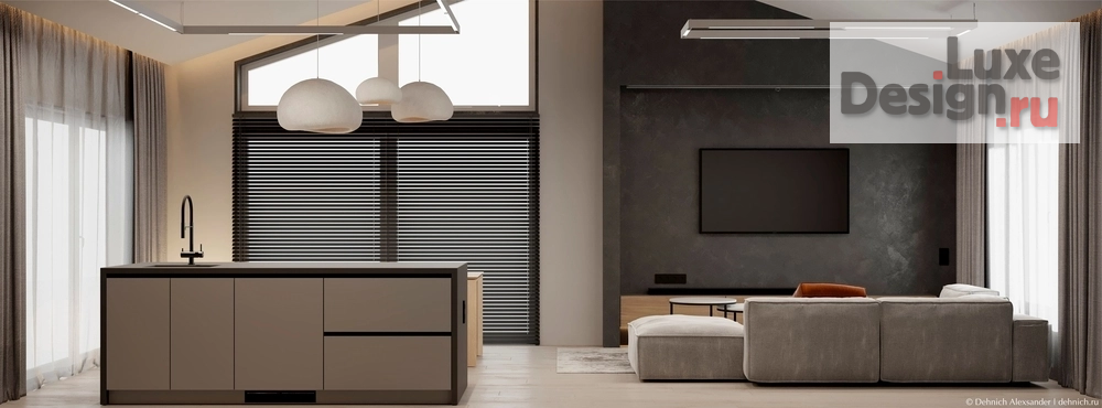 Дизайн интерьера частного дома "Кухня-гостиная" (фото 11) от дизайнера Дехнич Александр Дизайн интерьера частного дома "Кухня-гостиная" (фото 11)