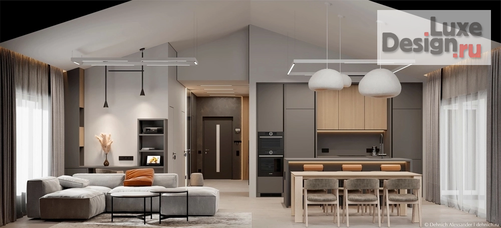 Дизайн интерьера частного дома "Кухня-гостиная" (фото 14) от дизайнера Дехнич Александр Дизайн интерьера частного дома "Кухня-гостиная" (фото 14)