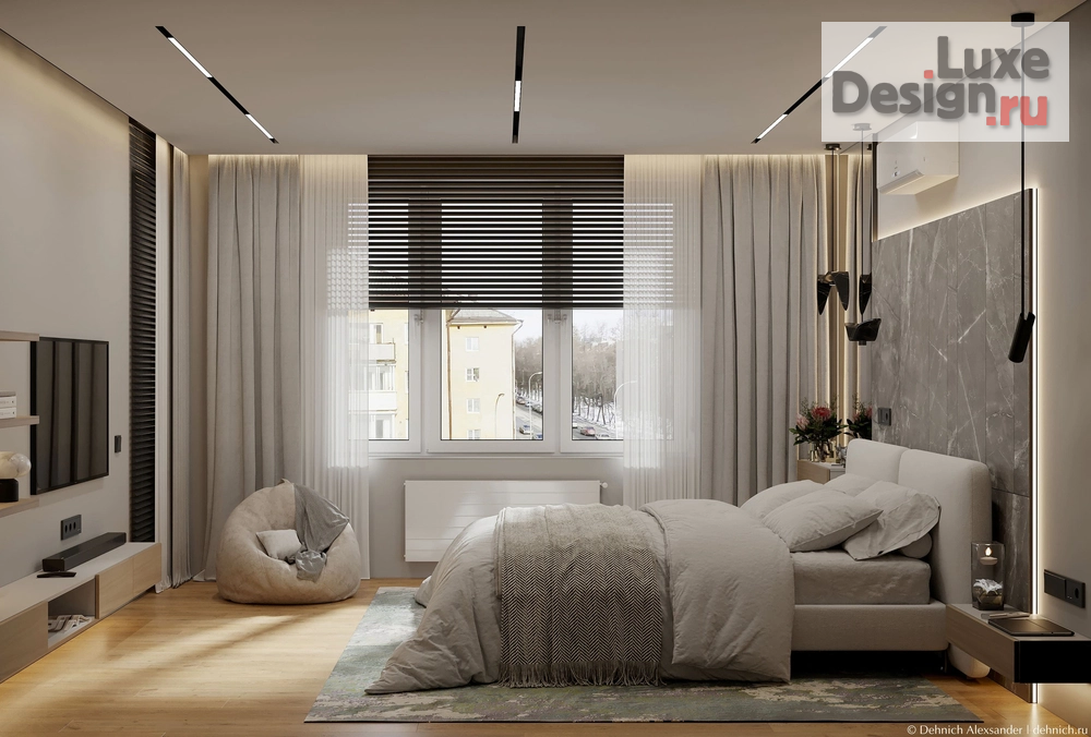 Дизайн интерьера спальни "Спальня" (фото 5) от дизайнера Дехнич Александр Дизайн интерьера спальни "Спальня" (фото 5)