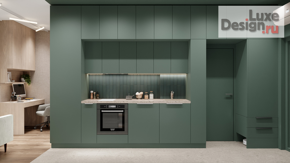 Дизайн интерьера квартиры студии "АРОМАТ ЭВКАЛИПТА" (фото 1)