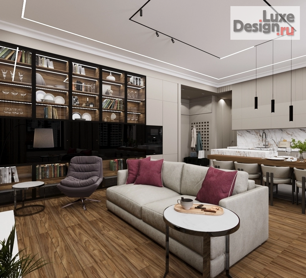 Дизайн интерьера апартаментов "Апартаменты в ЖК "ВТБ Арена Парк" для семьи со взрослыми детьми" (фото 1)
