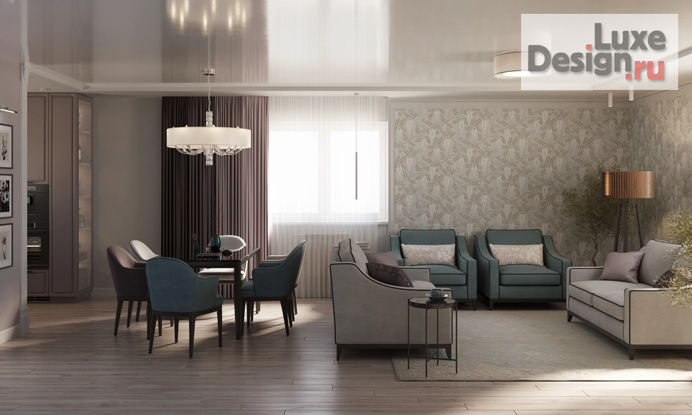 Дизайн интерьера гостиной "Гостиная частного дома для взрослой семейной пары" (фото 2)