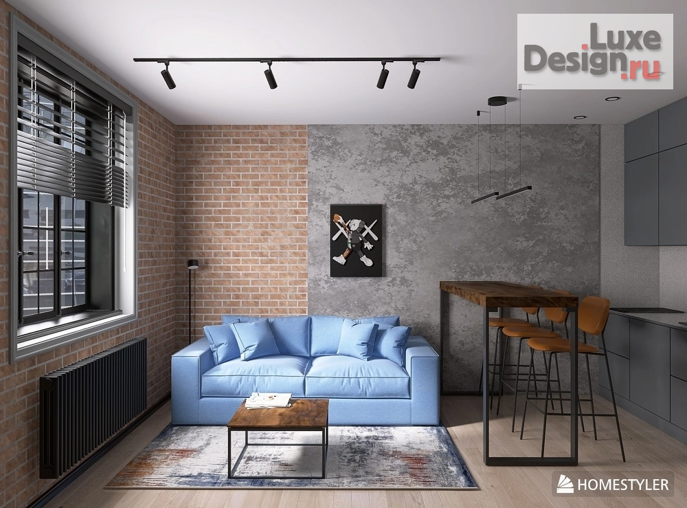 Дизайн интерьера квартиры студии "Квартира-студия" (фото 2)