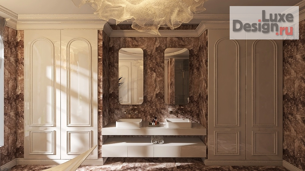 дизайн интерьера санузла "Интерьер ванной в лучах солнечного света" (фото 3)