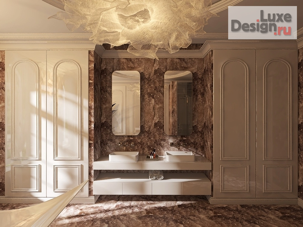 дизайн интерьера санузла "Интерьер ванной в лучах солнечного света" (фото 9)