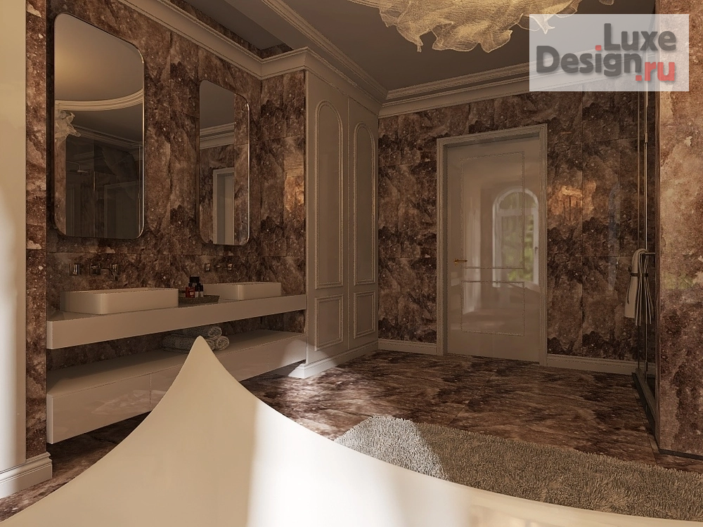 дизайн интерьера санузла "Интерьер ванной в лучах солнечного света" (фото 6)