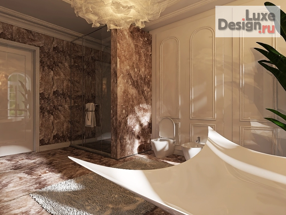 дизайн интерьера санузла "Интерьер ванной в лучах солнечного света" (фото 8)