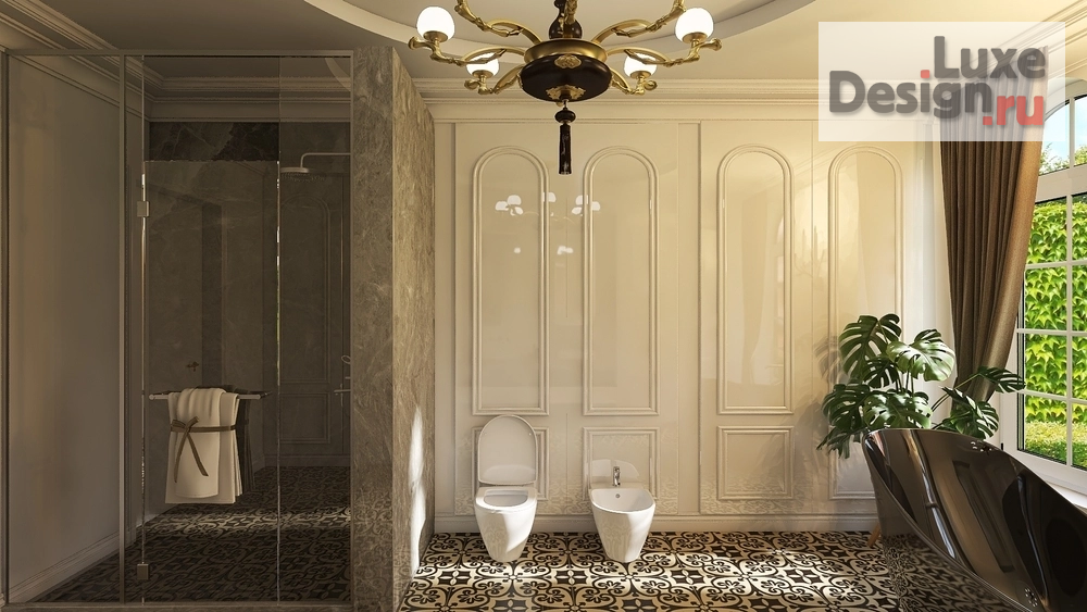 Дизайн интерьера ванной "Интерьер большой ванной комнаты" (фото 2)