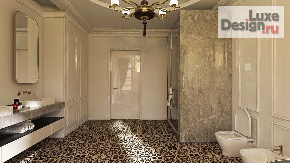Дизайн интерьера ванной "Интерьер большой ванной комнаты" (фото 3)