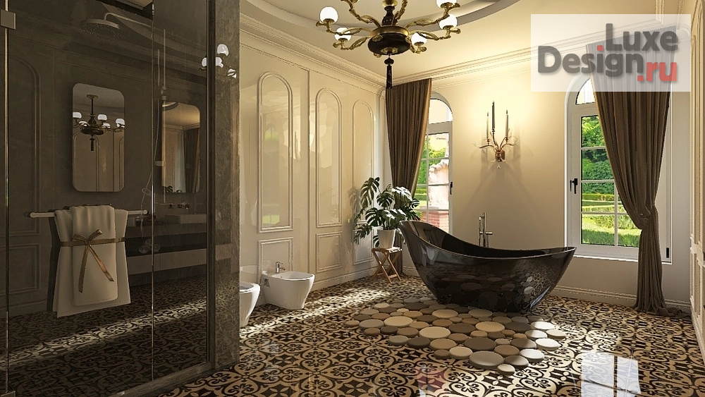 Дизайн интерьера ванной "Интерьер большой ванной комнаты" (фото 5)