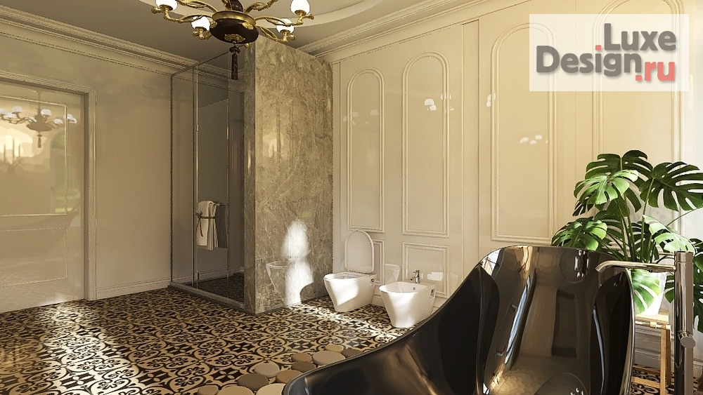 Дизайн интерьера ванной "Интерьер большой ванной комнаты" (фото 6)