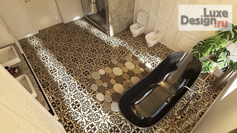 Дизайн интерьера ванной "Интерьер большой ванной комнаты" (фото 7)