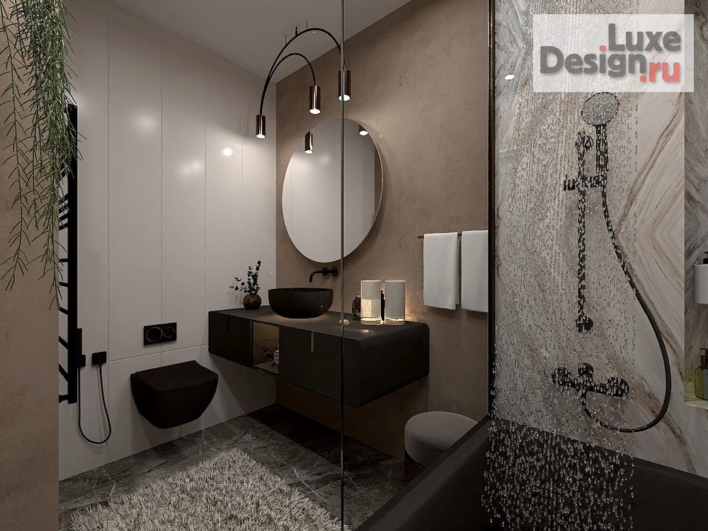 Дизайн интерьера ванной "Санузел с ванной" (фото 4)