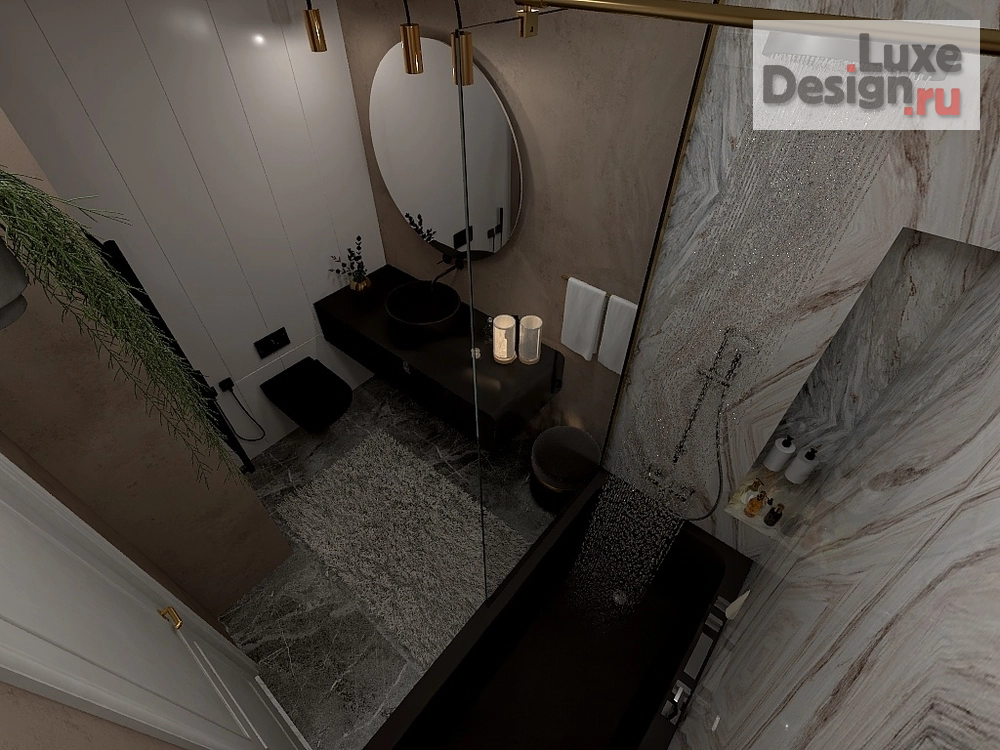 Дизайн интерьера ванной "Санузел с ванной" (фото 5)
