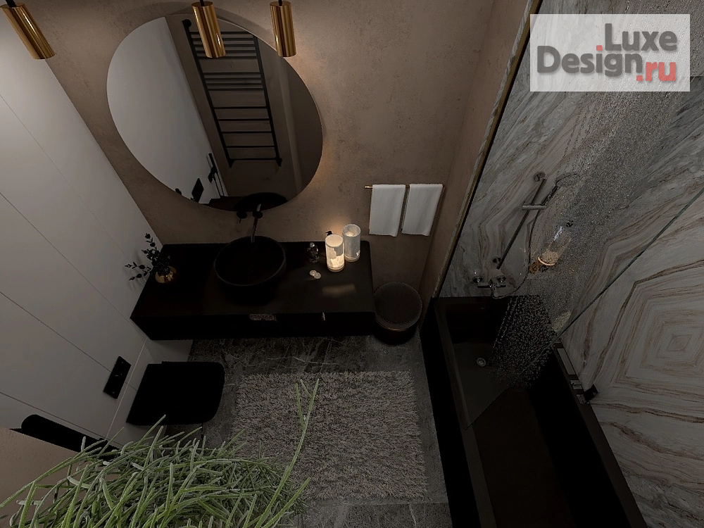 Дизайн интерьера ванной "Санузел с ванной" (фото 6)