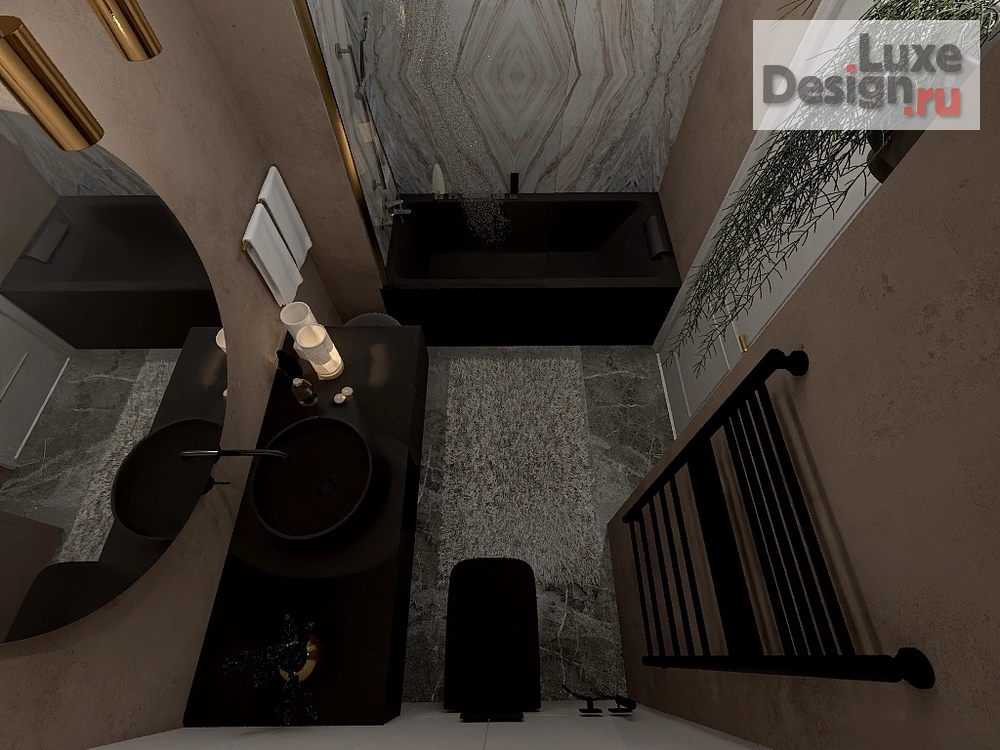 Дизайн интерьера ванной "Санузел с ванной" (фото 8)