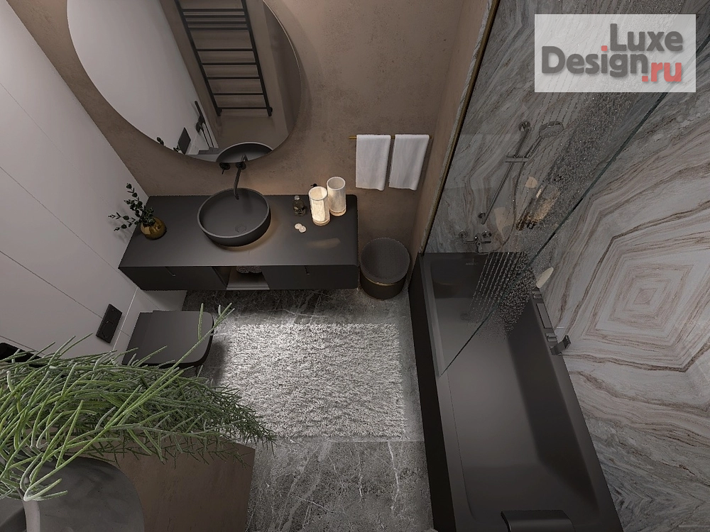 Дизайн интерьера ванной "Санузел с ванной" (фото 9)