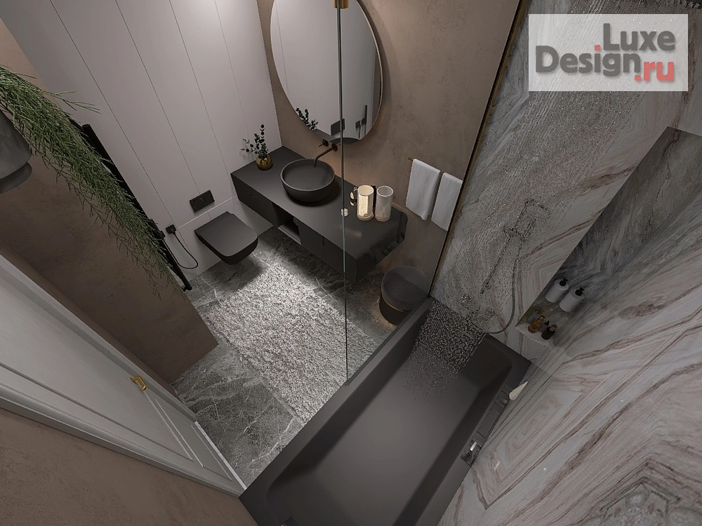 Дизайн интерьера ванной "Санузел с ванной" (фото 10)