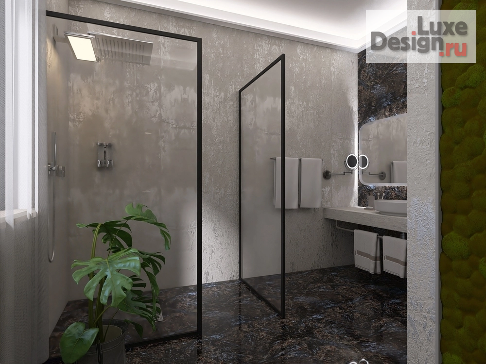 дизайн интерьера санузла "Санузел с душевой кабиной" (фото 2)