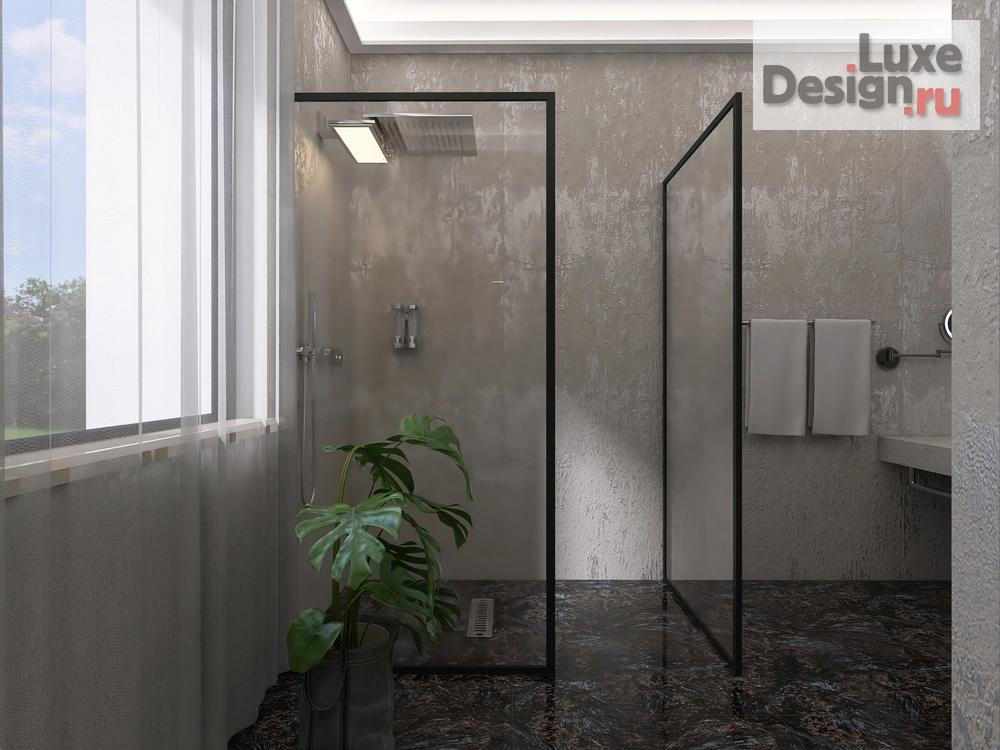 дизайн интерьера санузла "Санузел с душевой кабиной" (фото 4)