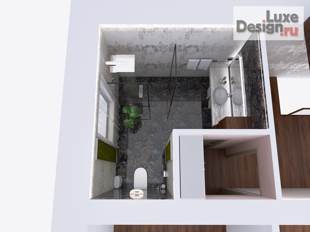 дизайн интерьера санузла "Санузел с душевой кабиной" (фото 17)