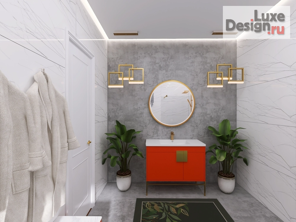 дизайн интерьера санузла "Санузел с ярким акцентом" (фото 1)