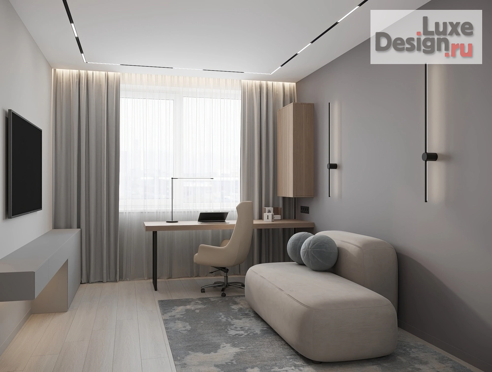 Дизайн интерьера двухкомнатной квартиры "Теплый минимализм" (фото 8)